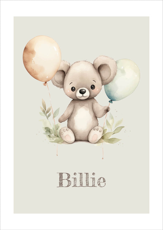 Koala med ballonger - Egen text